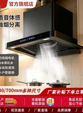 申花小尺寸油烟机出租房厨房大吸力506070cm小户型顶吸抽油烟机