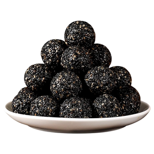 无蔗糖黑芝麻丸官方正品九蒸九晒养生熬夜生发即食纯芝麻糕零食球