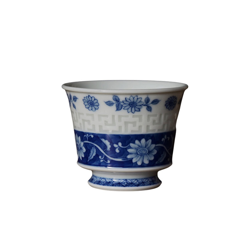 玲珑纯手工青花瓷功夫品茗杯90ml