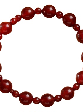 许我耀眼露思同款天然红玛瑙手链