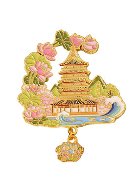 杭州西湖雷峰塔灵隐寺金属冰箱贴