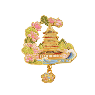 中国城市杭州西湖雷峰塔灵隐寺集贤亭景区冰箱贴金属磁吸贴定制