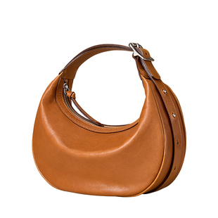 KAISER凯撒植鞣牛皮包包女新款腋下包月牙包单肩斜挎包真皮女包