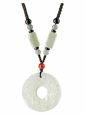 和田玉平安扣项链男貔貅小众吊坠