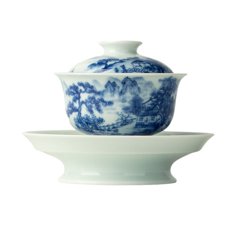 三勤堂景德镇青花山水茶具套装