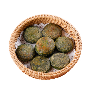 艾叶粑粑艾草粑粑油炸小吃湖南特产特色美食青团清明蒿子糯米糍粑