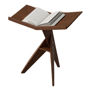 全实木书架展示架阅读架图书馆杂志支架三角落地博物馆家里看书架