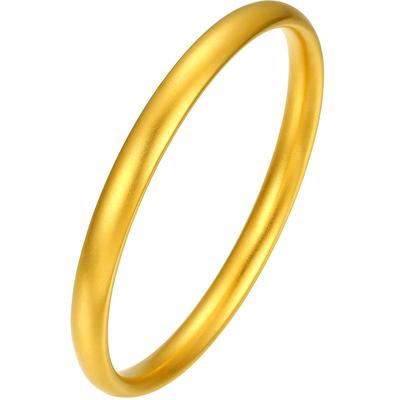 周大生启福系列古法黄金手镯素圈