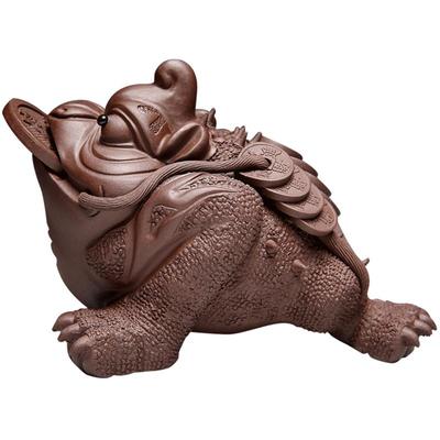 紫砂茶宠摆件招财金蟾精品全手工
