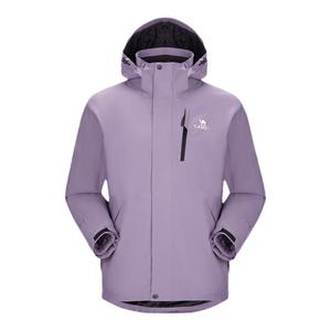 骆驼羽绒冲锋衣女装凝夜紫2024秋冬户外三合一登山服男加厚冬外套