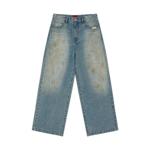 GOODBAI GOODEES 新款五角星贴布直筒长裤