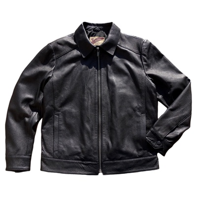 年底福利秒杀【精奢油边翻领】头层鹿纹山羊皮简洁休闲商务真皮衣