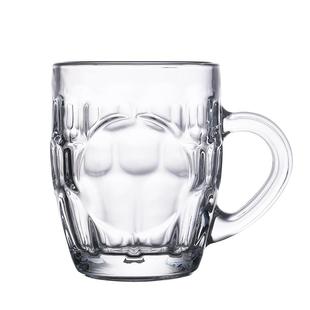 钢化玻璃杯茶杯带把手家用防摔啤酒杯子耐高温扎啤喝水男泡茶水杯