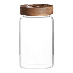 单向排气咖啡豆保存罐养豆罐咖啡粉密封罐陈皮罐木盖玻璃茶叶罐