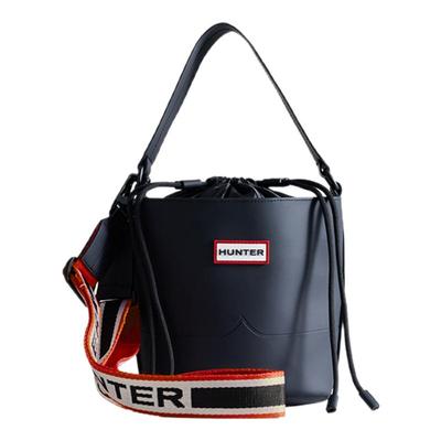 HUNTER女包双色肩带类橡胶水桶包印花背带单肩斜挎背包休闲水桶包
