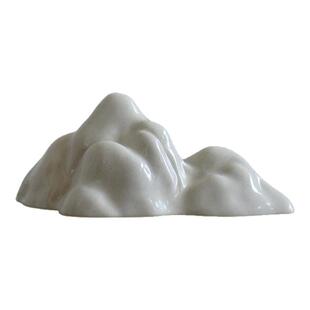 创意复古山型柴烧陶瓷毛笔搁笔架山镇禅意桌面摆件文房四宝