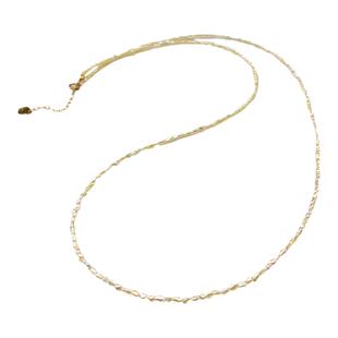 『奶油金碎银』天然野生keshi项链akoya香槟金异形金属珍珠碎银子