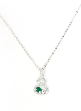 足银999福禄葫芦项链女锁骨链