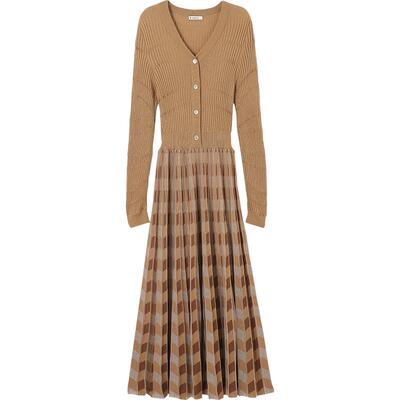 【播奥莱】播商场同款倪妮同款美拉德春秋拼接连衣裙女BDQ3LD0421