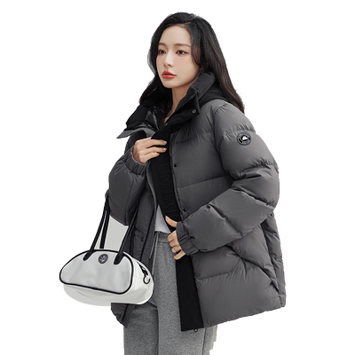 鸭鸭连帽羽绒服女外套