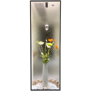 油画超白水波纹钢化艺术玻璃隔断屏风客厅入户玄关卧室卫生间半墙