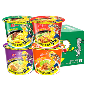 统一方便面好劲道整箱12桶红烧牛肉面桶面香菇面桶装泡面清真速食