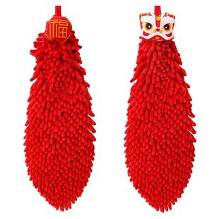 雪尼尔擦手毛巾挂式吸水速干创意可爱加厚手帕厨房卫生间毛巾家用