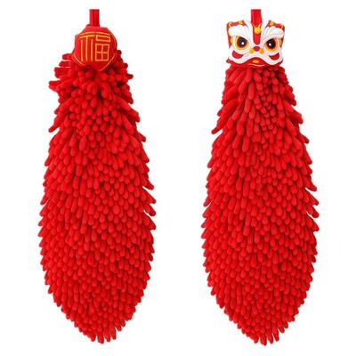 雪尼尔擦手毛巾挂式吸水速干加厚