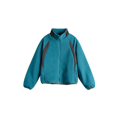 山系户外撞色加厚摇粒绒立领卫衣