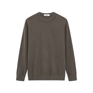 [纯绵羊毛]莱克斯顿2025秋冬新款针织衫男加绒保暖圆领长袖打底衫