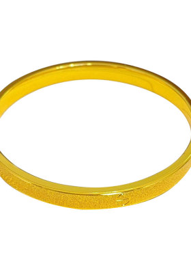 2026新款金店同款沙金磨砂丝绒一字手镯锤纹素圈风镯子送女友礼物