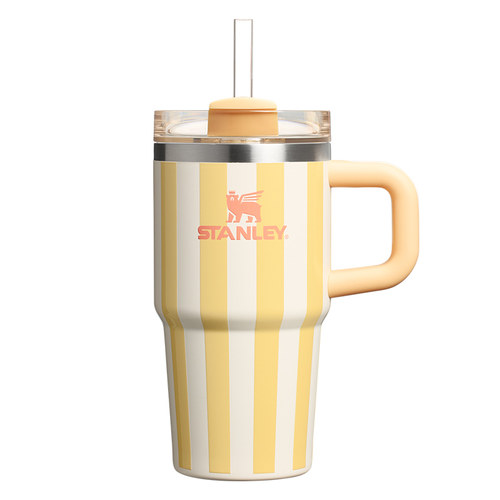 STANLEY吸管杯保温杯条纹水杯子20oz车载不锈钢大容量小巨无霸杯