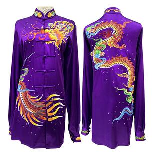 汉粹太极服八段锦武当拳五禽戏气功武术比赛表演服装桑蚕真丝定制