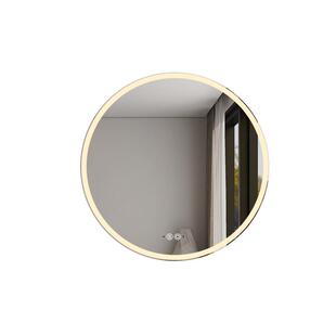 梳妆台镜子化妆镜壁挂主卧梳妆镜挂墙智能触摸屏led带灯圆形镜子