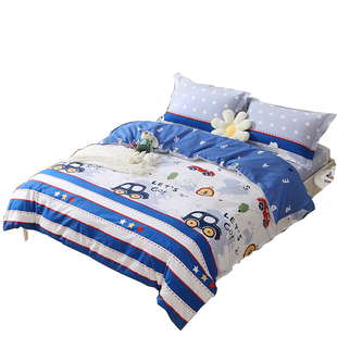 全棉卡通1/1.2/1.35儿童床笠三件套学生1.51.8米上下床四件套纯棉