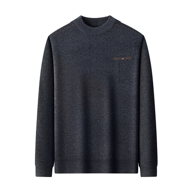 爸爸半高领羊毛衫冬季宽松保暖