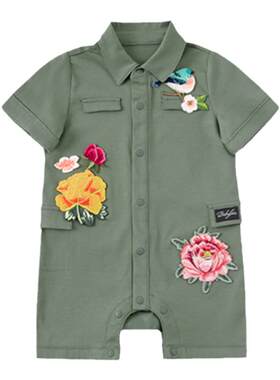 babylove夏季POLO翻领连体衣