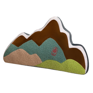 可爱靠山毛绒抱枕山峰沙发靠垫床山形头靠背办公室椅垫腰枕护腰垫