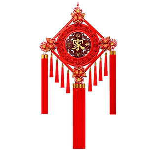 中国结2026马年新款桃木福字挂件入户门客厅高档大号新年风水挂饰