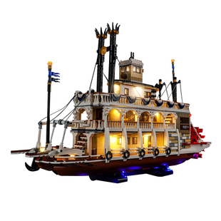 适用于乐高IDEAS创意系列21356运河蒸汽船积木灯饰组亚克力展示盒