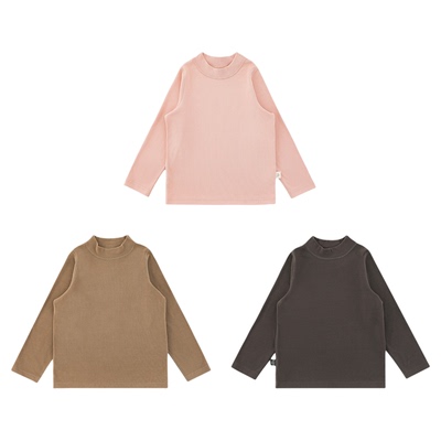 幼悠女童2025冬季新款双面绒纯色保暖打底衫无骨缝合儿童休闲T恤