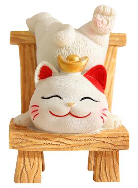 办公室桌面招财猫小摆件可爱治愈系工位装饰品创意女生日离职礼物