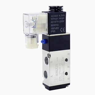 宏兴电磁阀气动控制4V210-08/4V110/4V310/4V410亚德客型线圈换向