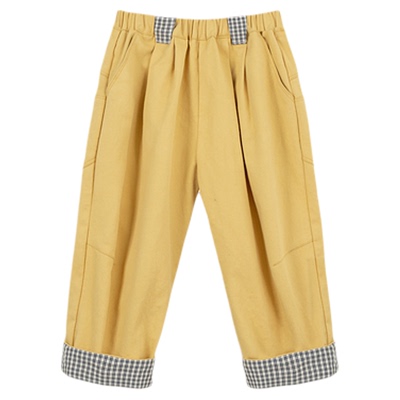 与虫UCNOO春季儿童经典百搭出行裤格子拼接休闲长裤男童女童裤