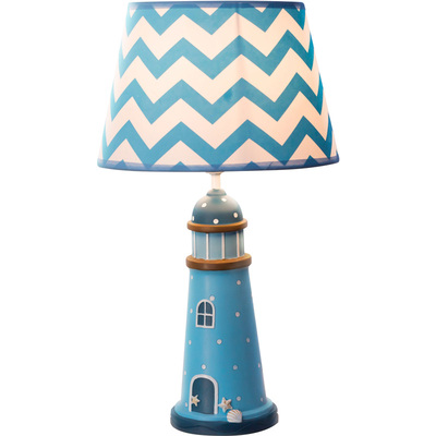 地中海调光台灯卧室床头灯儿童房遥控可调节蓝色风格男孩男童护眼