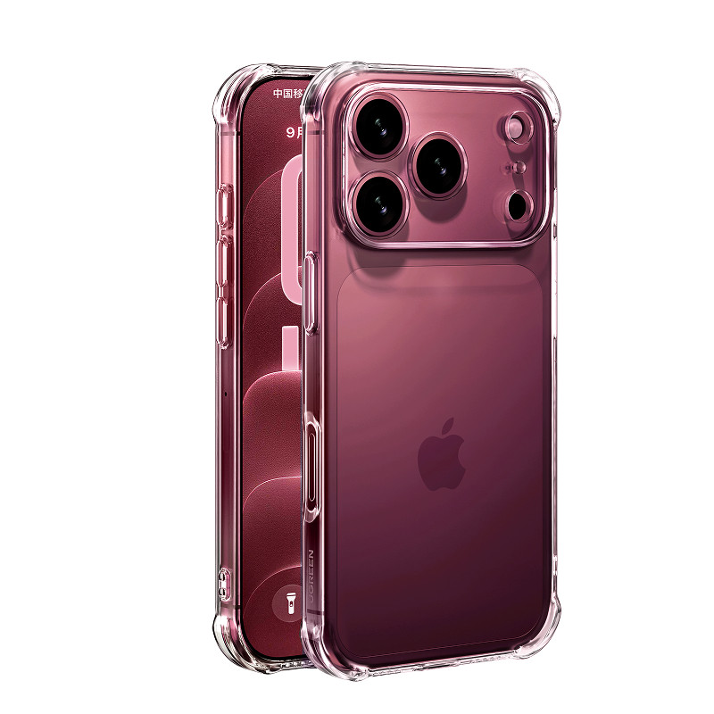 绿联适用苹果iPhone18ProMax气囊柔盾17手机壳防摔16Pro透明保护套全包+15镜头14超薄13软壳散热高级12xr11
