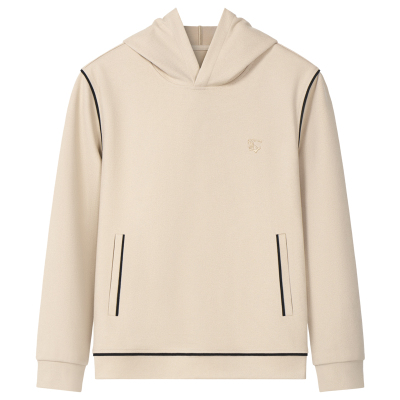 秋冬季简约时尚男士加厚连帽卫衣宽松刺绣外套秋冬装男装上衣新款