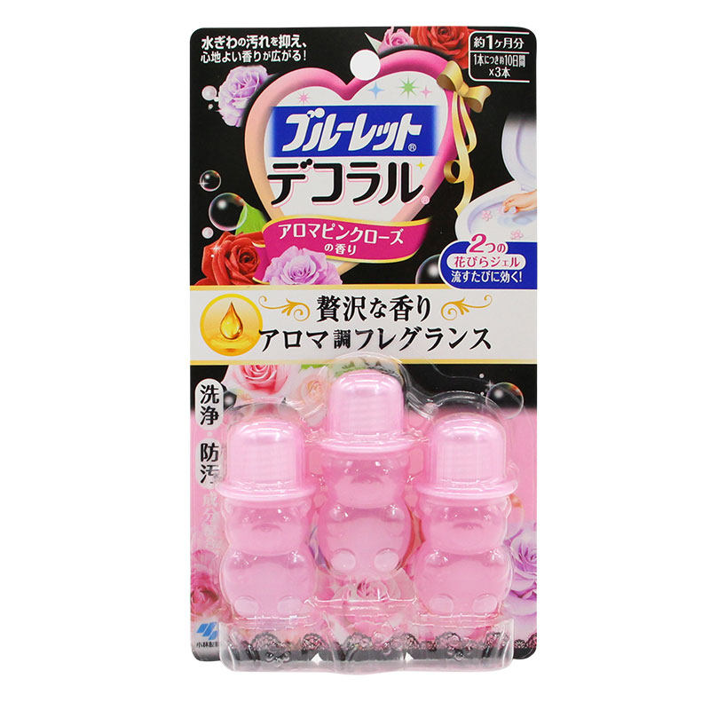 日本小林制药洁马桶凝胶开花洁厕花瓣小熊厕所清洁剂小花7.5g*3