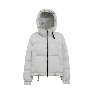 YAYA鸭鸭短款宽松型街头风立领羽绒服女亮面休闲保暖宽松时尚外套