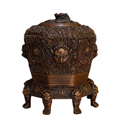 藏村铜中式四象宝鼎香炉